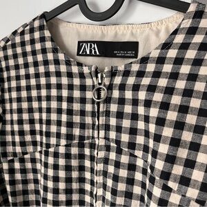 Zara Black and White Gingham Light Jacket